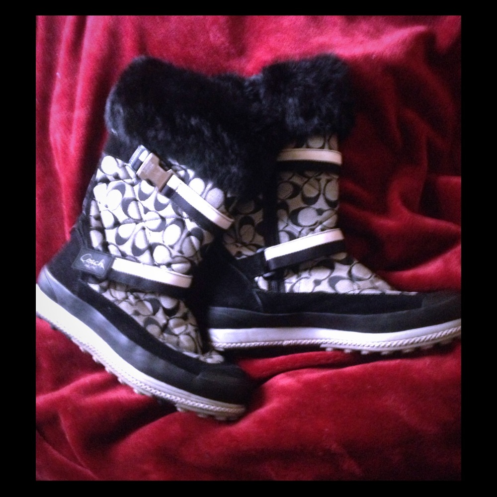 Coach Winter Boots Black 10 GUC